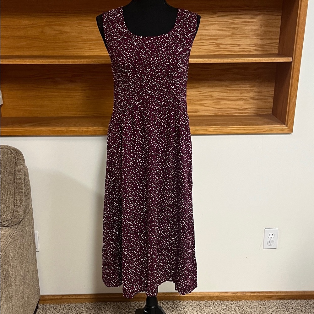 Croft & Barrow Dark maroon Speckled Midi Dress